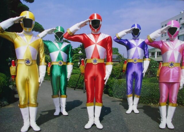 Kyuukyuu Sentai Gogo V Rangers Lightspeed Rescue Costumes Spandex Lycra Full Body Red Green Blue