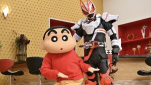 Kamen Rider Geats e Shin-chan aparecem juntos na TV japonesa