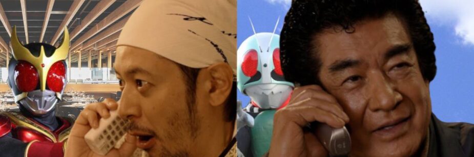 Atores de Kamen Rider 1 e Kamen Rider Kuuga aparecem juntos em comercial