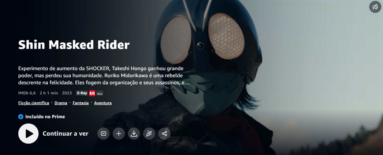 Shin Kamen Rider Estreia Na Amazon Prime Video Do Brasil