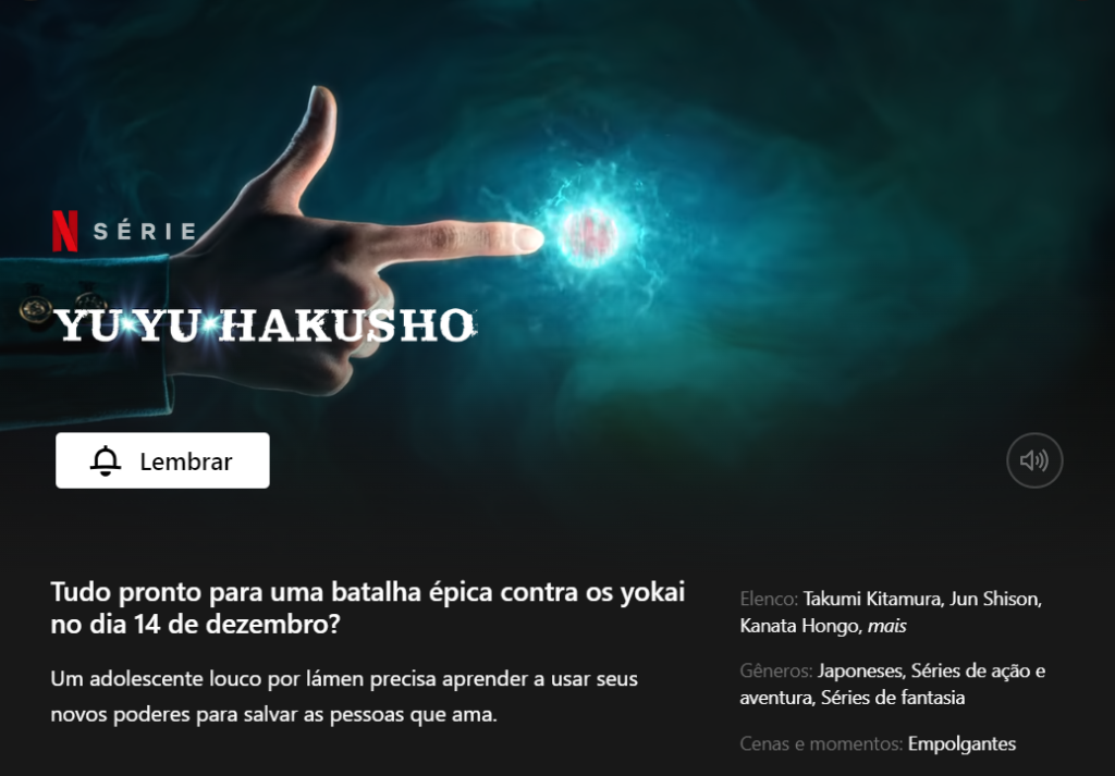 Série live action de Yu Yu Hakusho chega na Netflix em dezembro