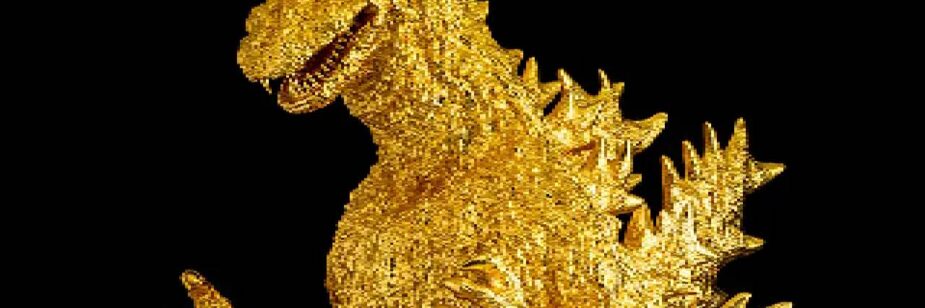 Godzilla de ouro puro estreia no Japão e rouba a cena em evento exclusivo