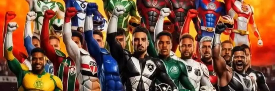 Jogadores de futebol viram Power Rangers em brincadeira da CazéTV