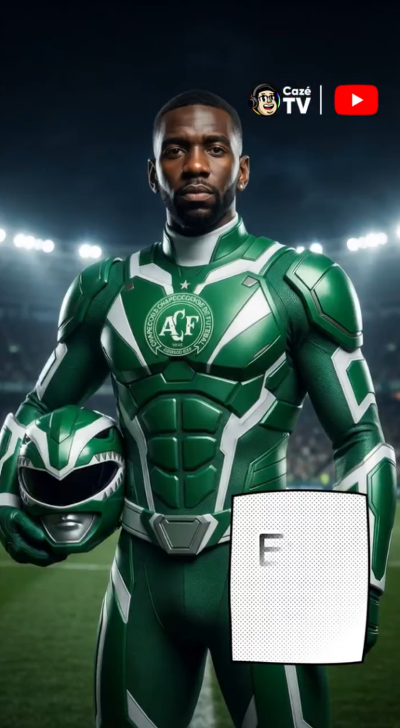 Jogadores de futebol viram Power Rangers em brincadeira da CazéTV