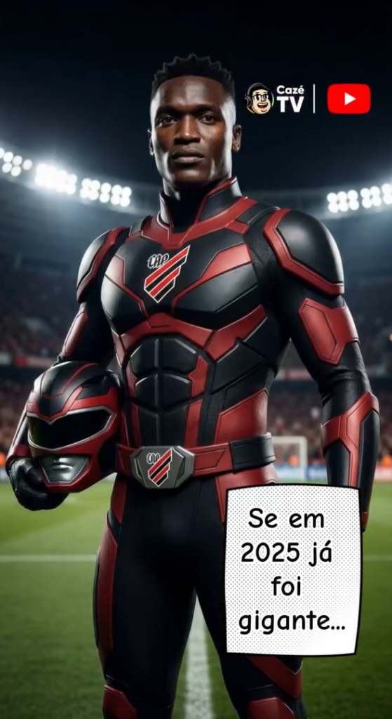 Jogadores de futebol viram Power Rangers em brincadeira da CazéTV