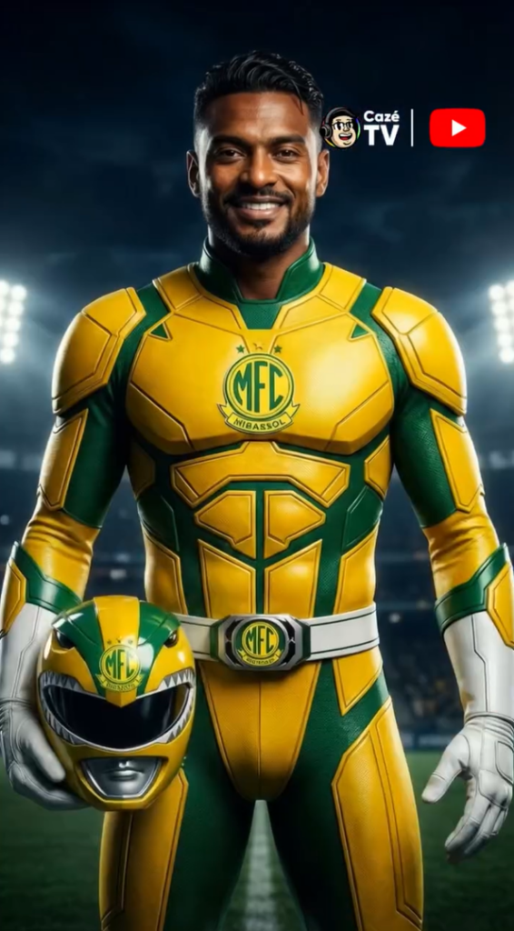 Jogadores de futebol viram Power Rangers em brincadeira da CazéTV