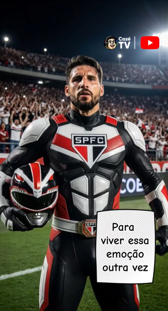 Jogadores de futebol viram Power Rangers em brincadeira da CazéTV