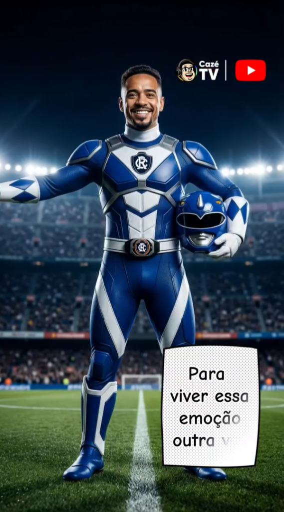 Jogadores de futebol viram Power Rangers em brincadeira da CazéTV