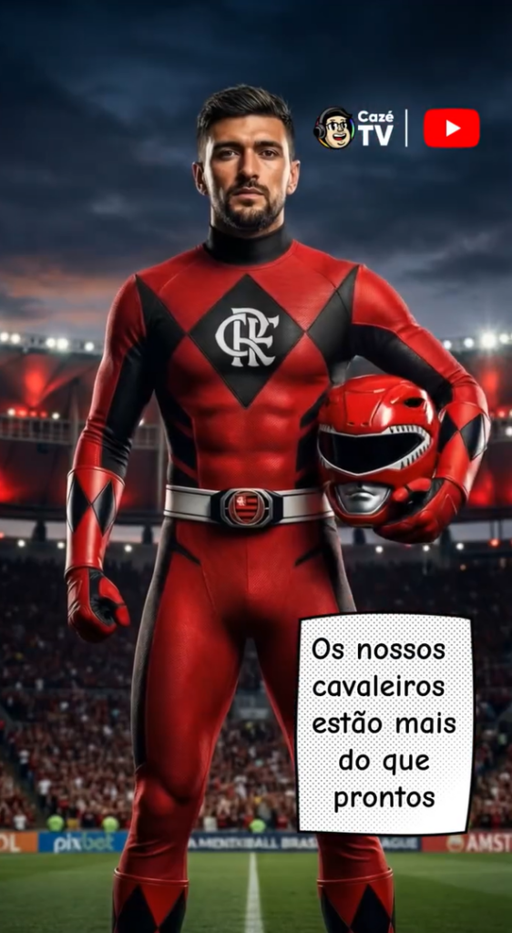 Jogadores de futebol viram Power Rangers em brincadeira da CazéTV