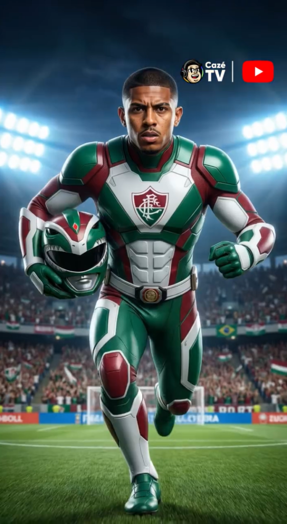 Jogadores de futebol viram Power Rangers em brincadeira da CazéTV