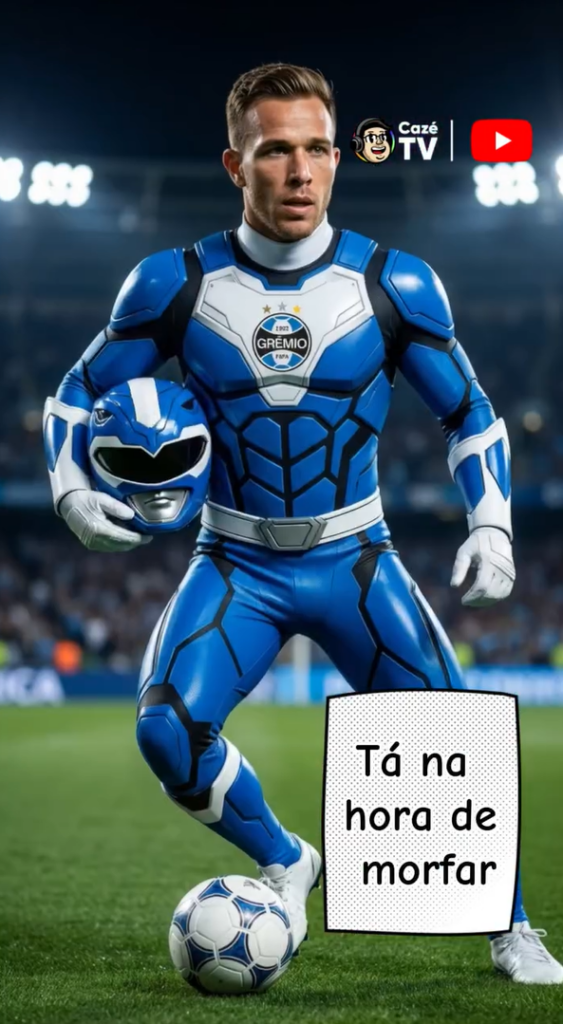 Jogadores de futebol viram Power Rangers em brincadeira da CazéTV