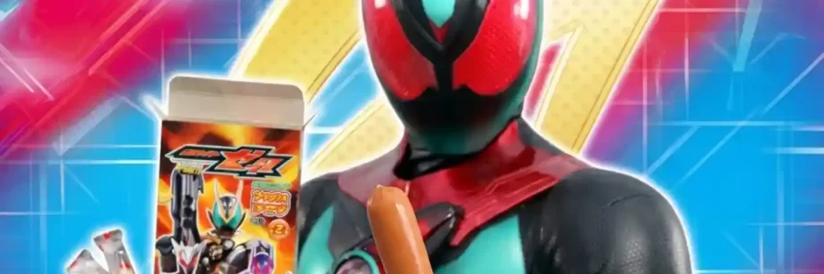Kamen Rider Zeztz mostra sua salsicha em campanha da Marudai