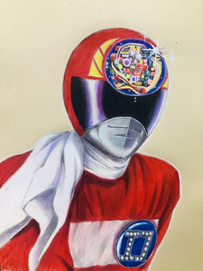 Intérprete de Denzi Red em Gozyuger desenha o próprio herói