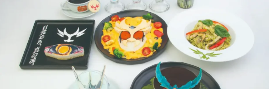 Kamen Rider Agito, G3 e Gills viram pratos em café comemorativo