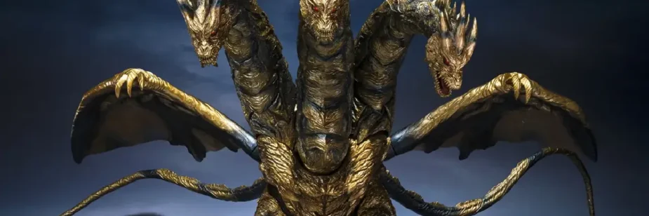 Boneco de Kaizer Ghidorah tem 3 cabeças articuladas e custa mais de R$ 1.000,00