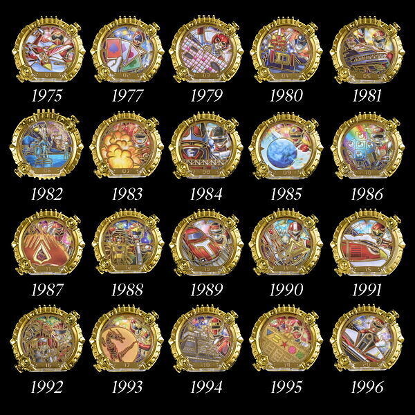 Gozyuger ganha coleção de 50 Sentai Rings com acabamento dourado