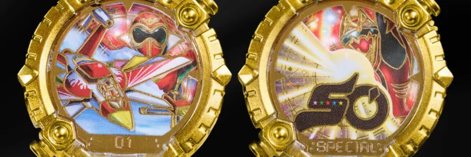 Gozyuger ganha coleção de 50 Sentai Rings com acabamento dourado