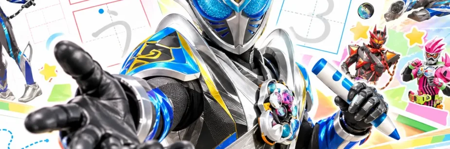 Kamen Rider My-Th vira livro para ensinar letras e números às crianças