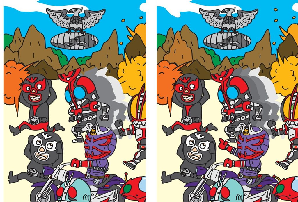 Kamen Rider desafia fãs com jogo dos seis erros