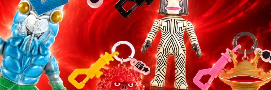 Quatro monstros de Ultraman viram chaveiros retrô de 10 cm